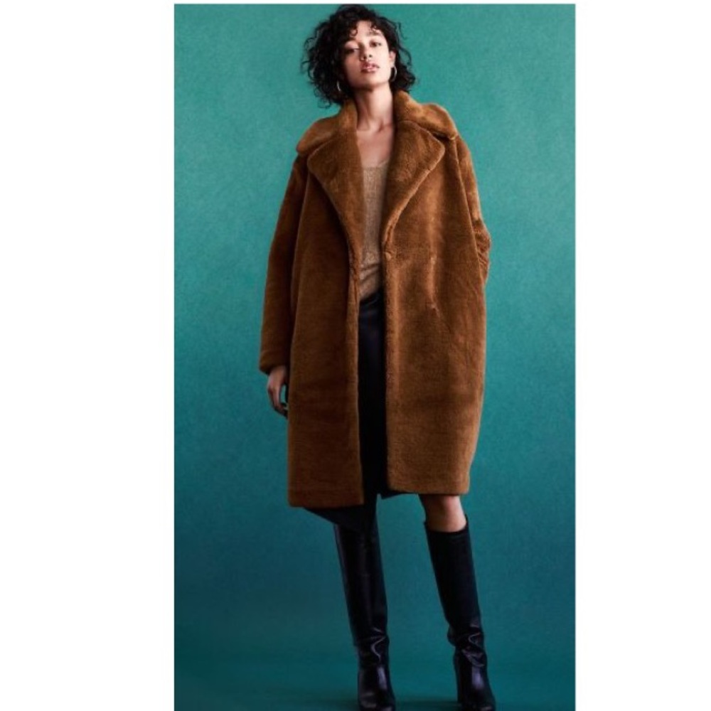 H&M Sz 4/6 Long Teddy Coat